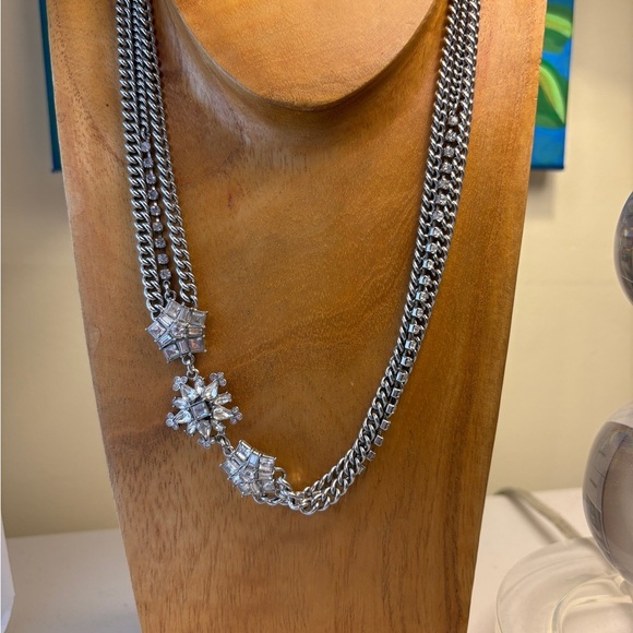 Silver Chain Headband or Necklace with Crystal Accents Chloe + Isabel - Picture 2 of 6